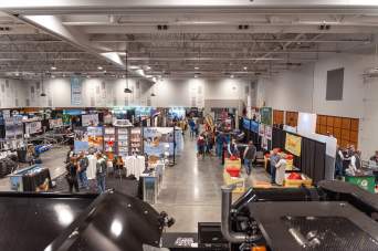 Grand Ballroom Set Up with Exhibitor Trade Booths for Dairy Expo