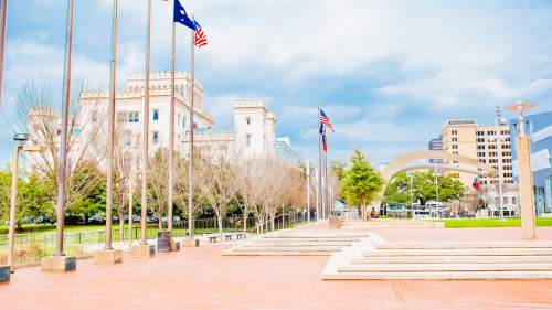 Raising Cane's River center plaza
