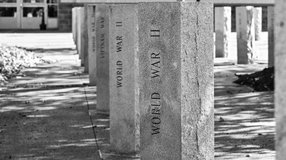 Veterans Memorials outside LJVM Coliseum in Winston-Salem, NC
