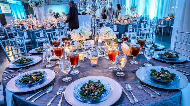 A table set for a banquet