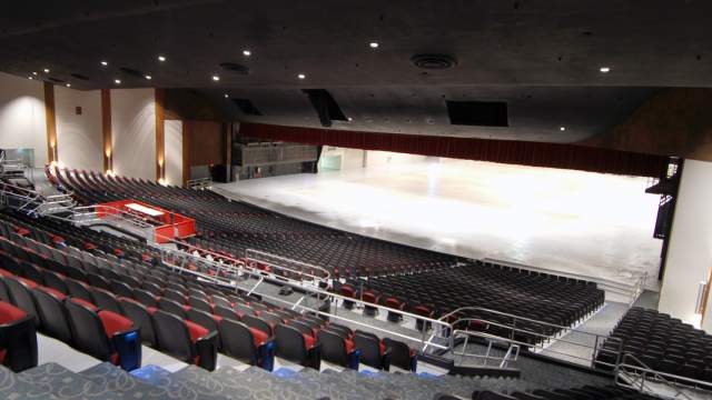 A panorama picture of the top part of Dignity Health Theater