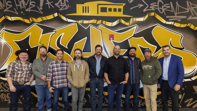 Turnpike Troubadours in front of Chromatic Collective Mural