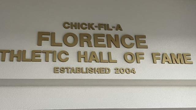Chick-fil-a athletic hall of fame words on the wall