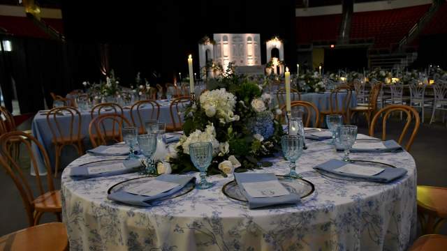 Decorated table for wedding reception