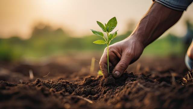 AdobeStock_627846395 - Farmer's Hands Planting Seedling