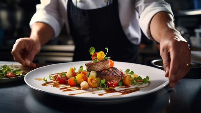 AdobeStock_641289935 - Chef with plate of food