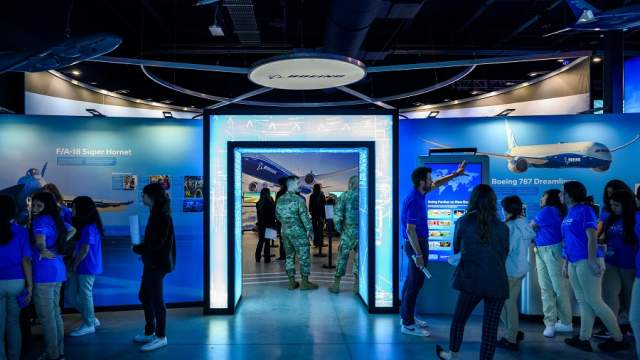 Students at exhibit