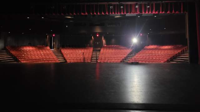 image of the inside of the Leo Rich theater from the stage