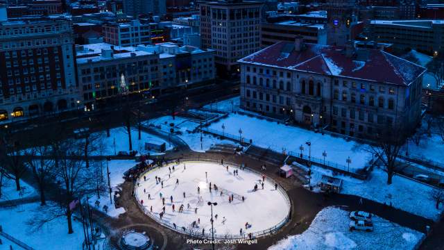 The Worcester Common Oval Ice Skating Rink powered by Blue Cross Blue Shield of Massachusetts