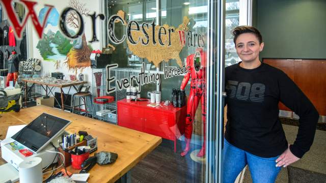 Jessica Walsh standing at Worcester Wares