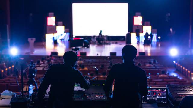 Audio and visual services at an event