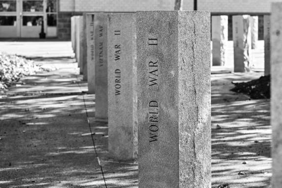 Veterans Memorials outside LJVM Coliseum in Winston-Salem, NC