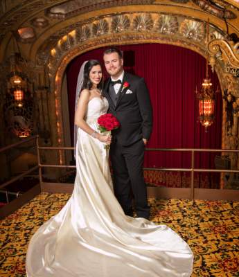 Coronado Theatre Bride & Groom