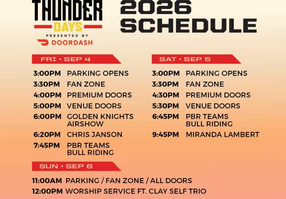 PBR Thunder Days Schedule