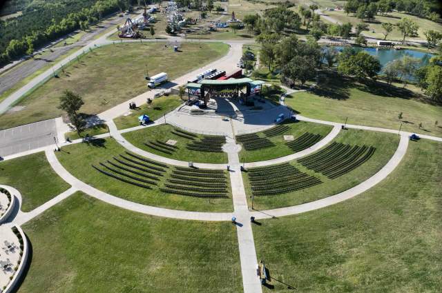 Aerial Shot of Amp with Seating