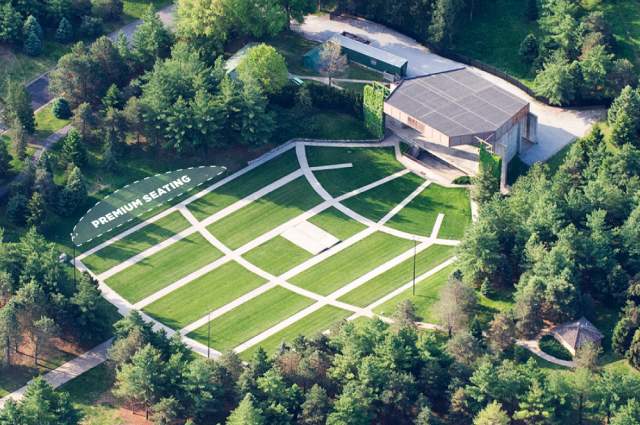 aerial view of venue with premium seating
