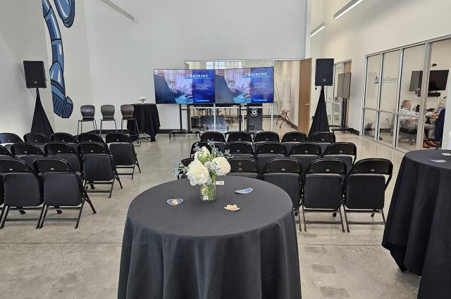 Host your guests in a space with a sleek design and intimate setting