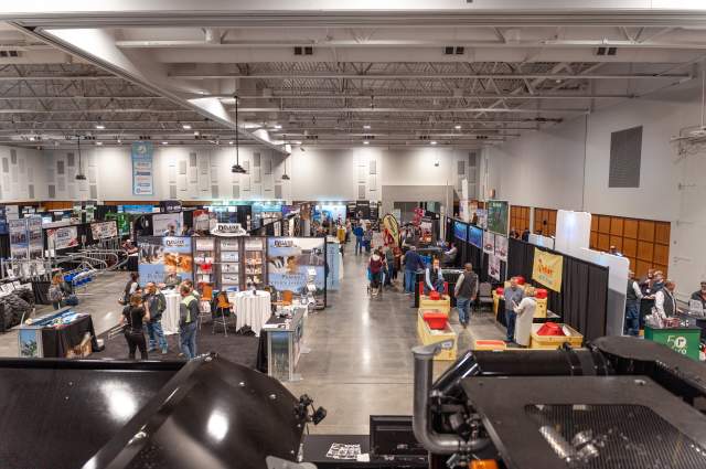 Grand Ballroom Set Up with Exhibitor Trade Booths for Dairy Expo