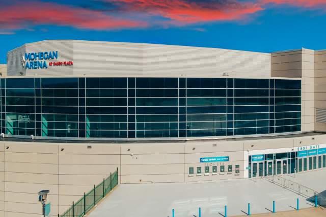 Aerial of the Mohegan Arena at Casey Plaza