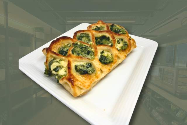 spinach and fetta stuffed croissant