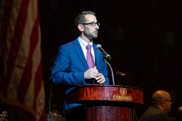 Coronado Stage Speaker at Podium