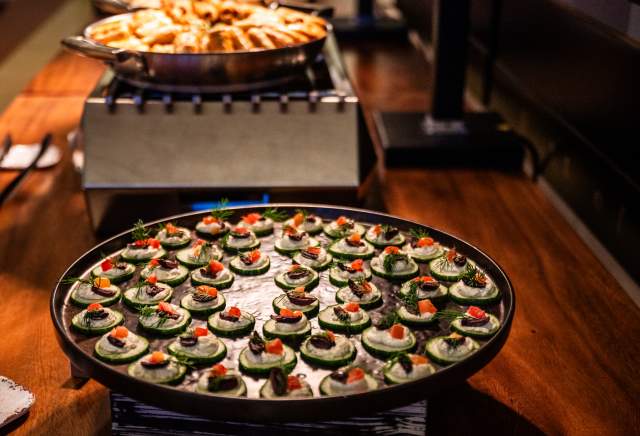 A tray of hors d'oeuvres