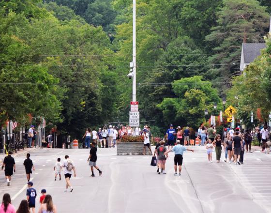 Main Street Cooperstown on Induction Weekend Friday