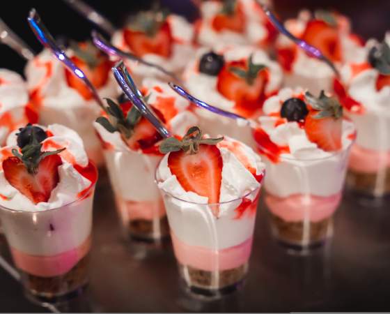 Strawberry Dessert Cups from Catering Menu