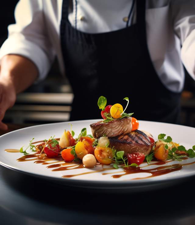 AdobeStock_641289935 - Chef with plate of food
