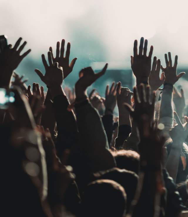 crowd hands