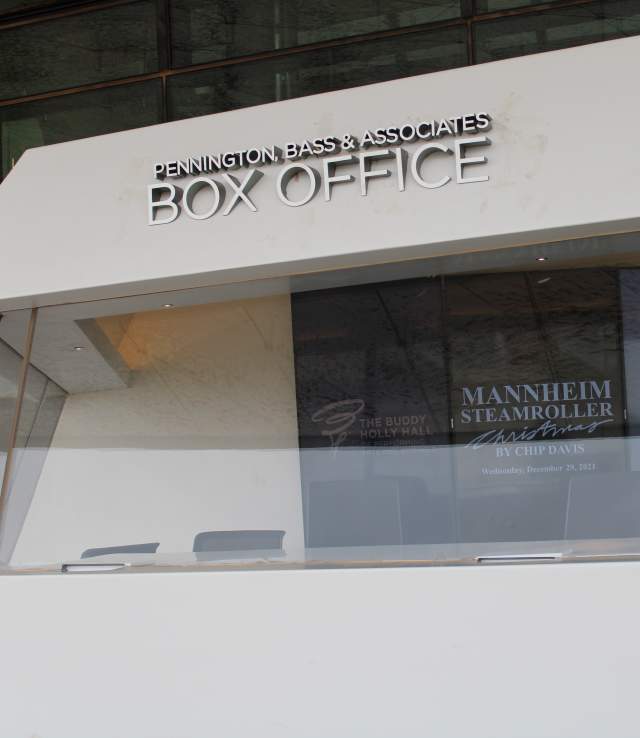 Box Office at Buddy Holly Hall in Lubbock - premium venue for concerts, Broadway shows, weddings and private events