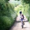 Cycling down a quiet bridleway