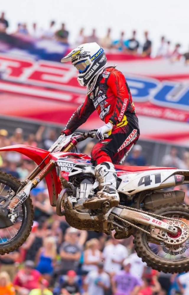 A motocross participant at RedBud