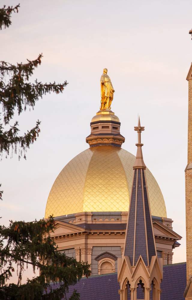 The Notre Dame Golden Dome and Basilica