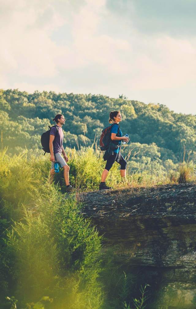 Edited Couple Hiking Walking Outdoors Summer Fall