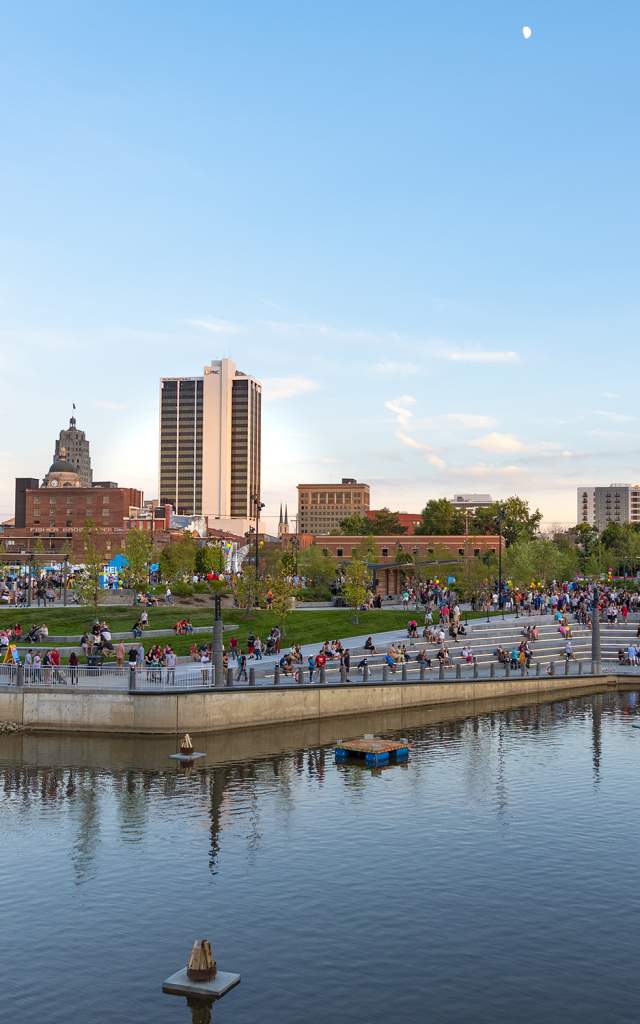 Blue Skyline View from Tree Canopy Trail at Promenade Park