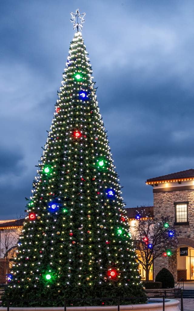 Jefferson Pointe Shopping Center during the holidays.