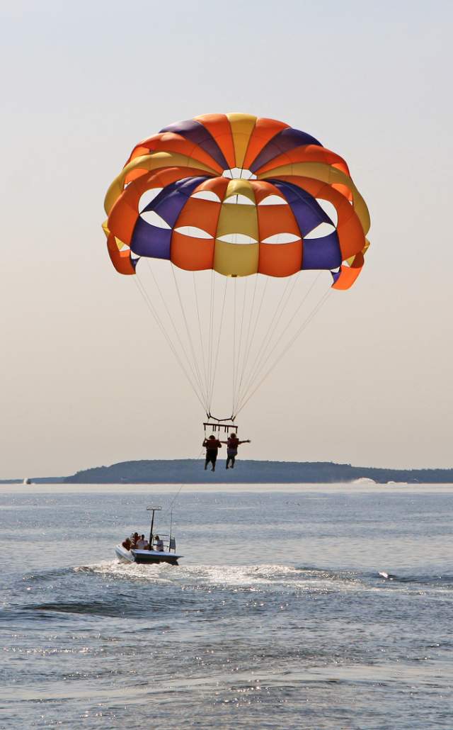 Parasailing in the Straits of Mackinac