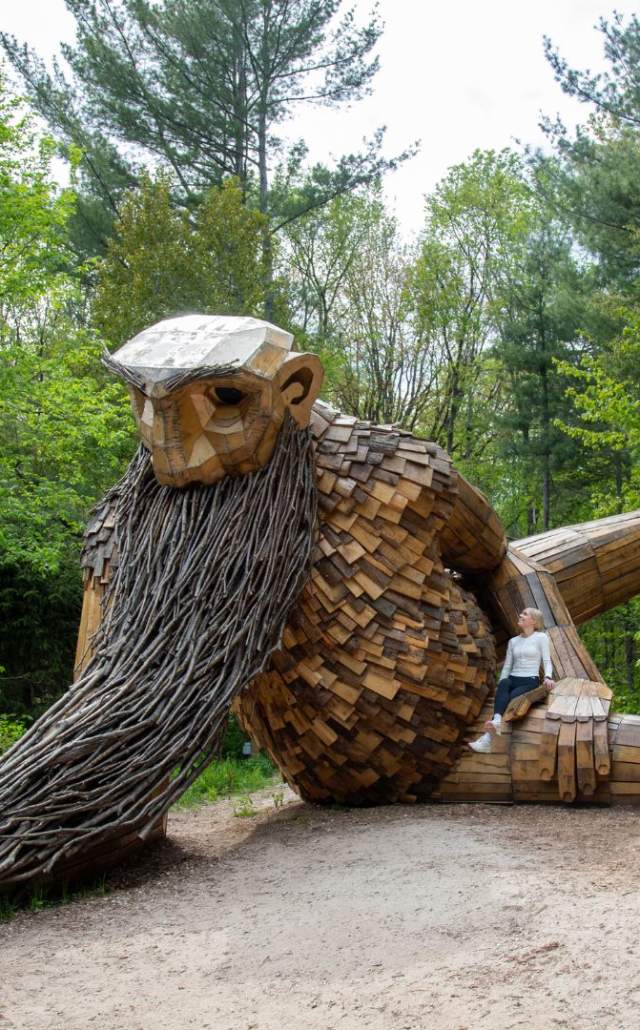 Benny the Beard Fisher troll, a 30-foot sculpture by the Danish artist Thomas Dambo