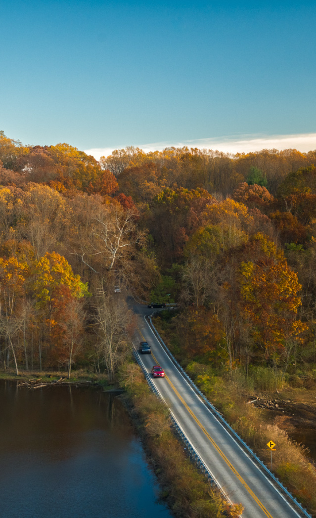 Aerial Scenic Drive Fall