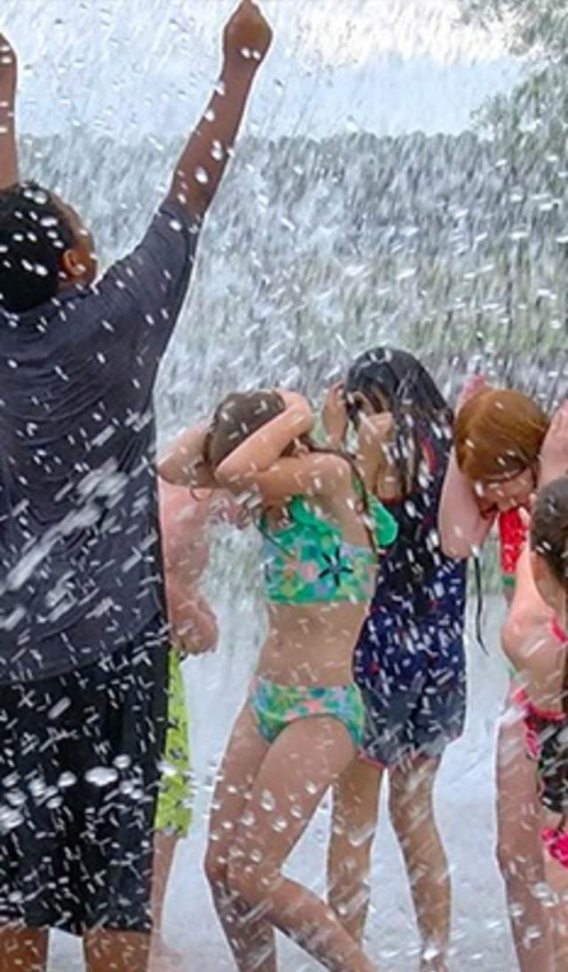 Children playing in a Splash Pad
