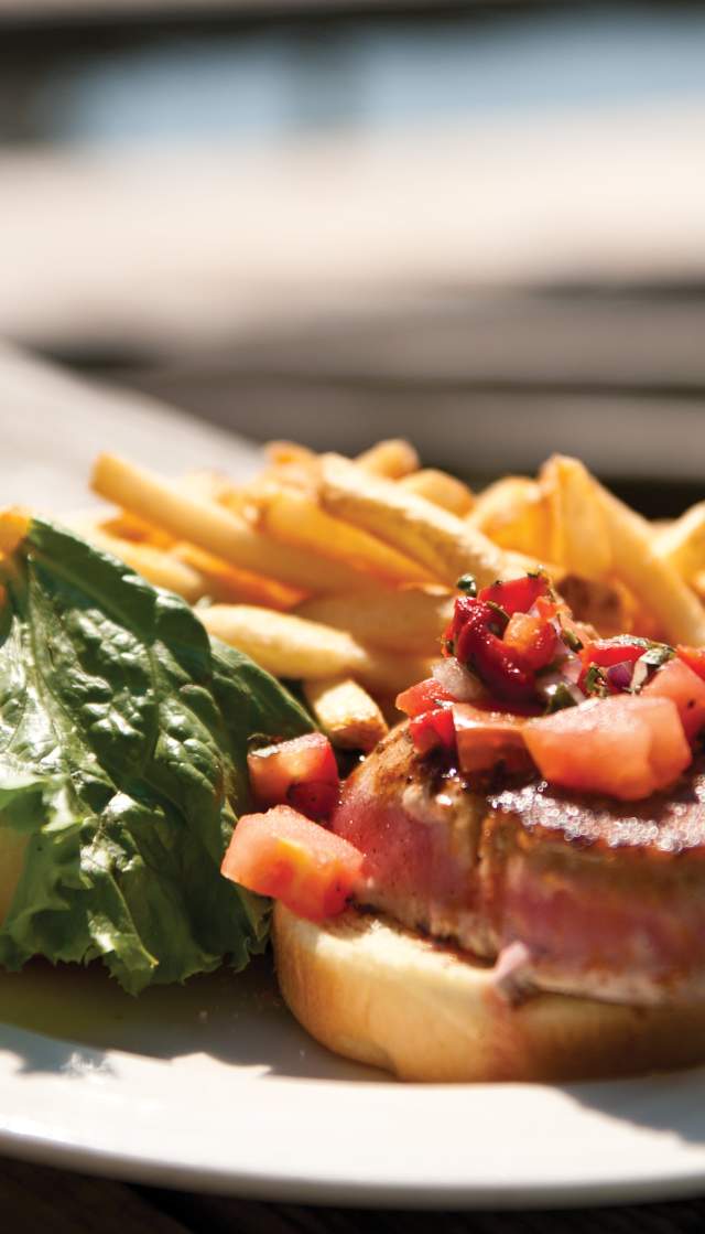 fresh tuna sandwich at Fishy Fishy in Southport