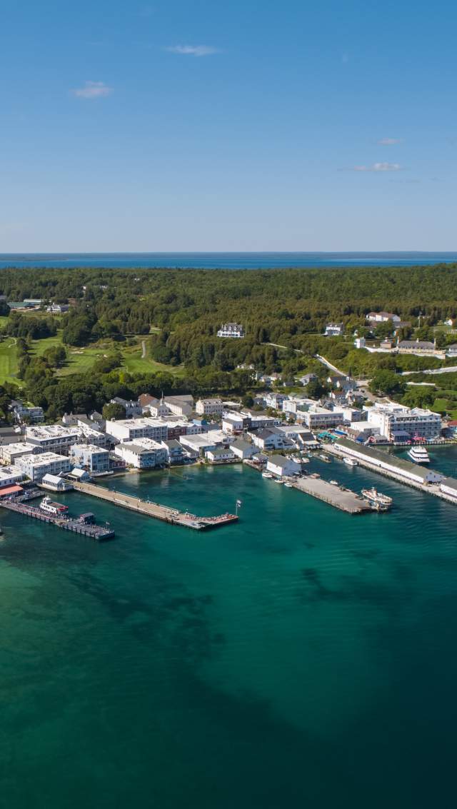 Downtown Mackinac Island by Drone