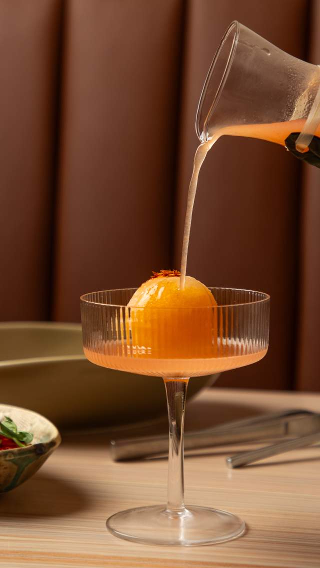 Pouring a drink at Social Restaurant