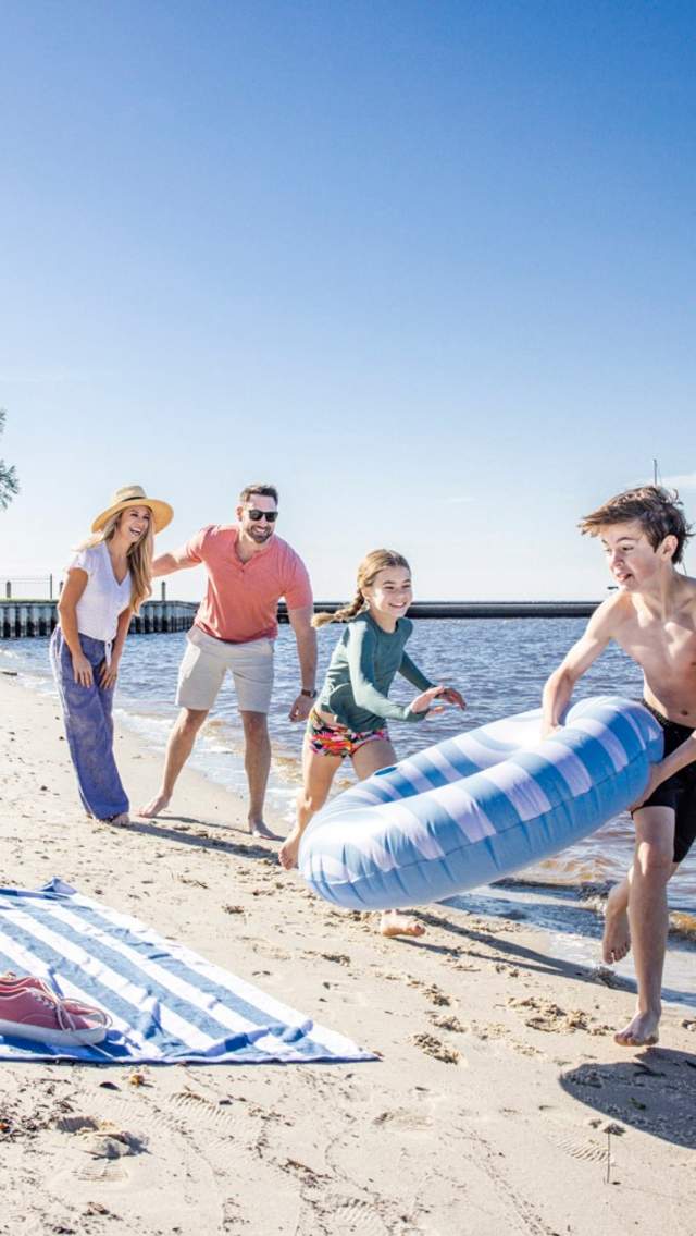 Fontainebleau State Park's sandy beach and shallow water is great for young families.