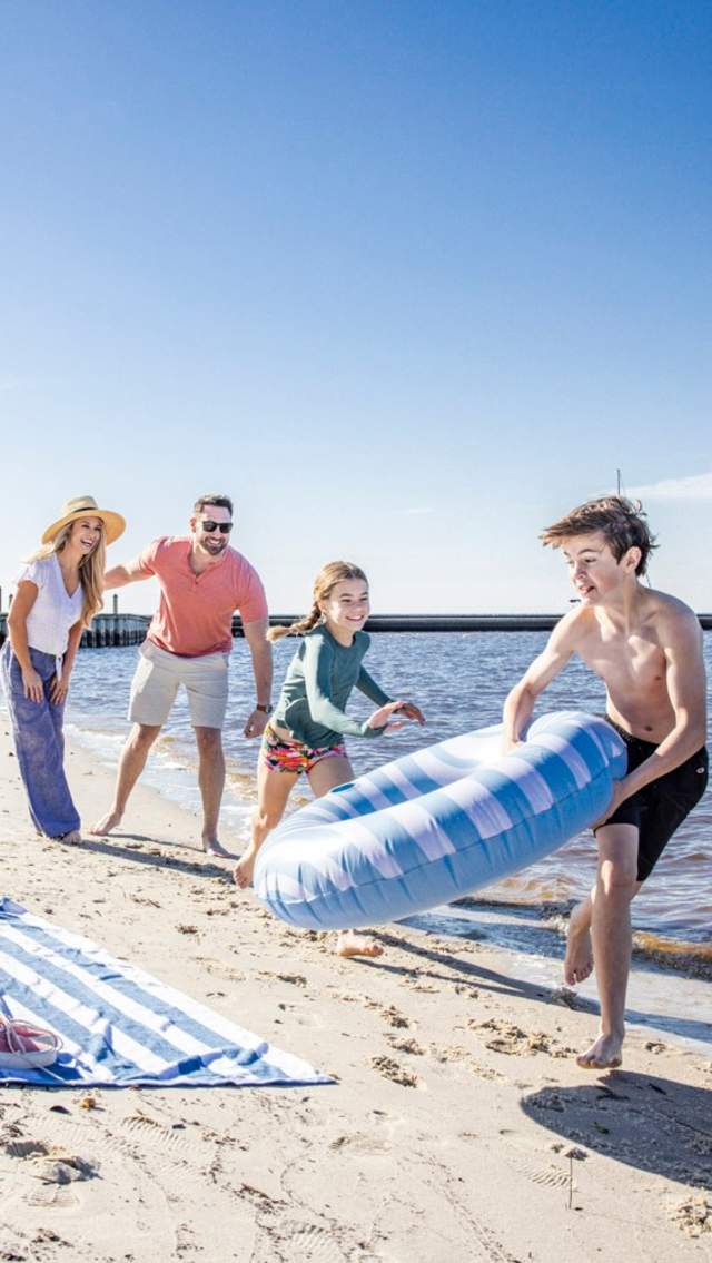 Fontainebleau State Park's sandy beach and shallow water is great for young families.