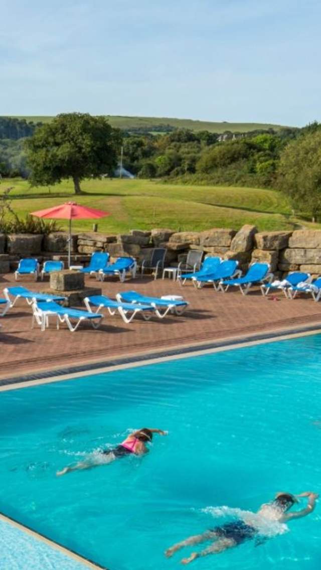 Outdoor swimming pool at Knoll House Hotel, Dorset