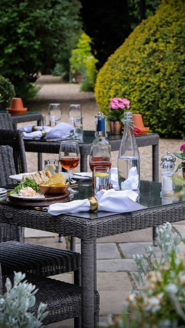 Outdoor dining at The Eastbury Hotel & Spa