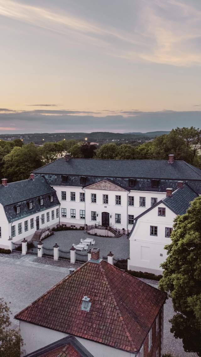 Hafslund Hovedgård sett fra luften. Foto.