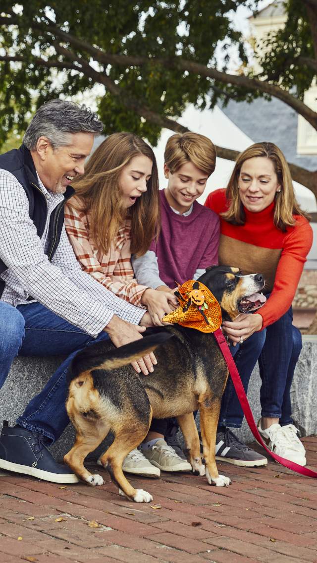Family with Dog Paws at River